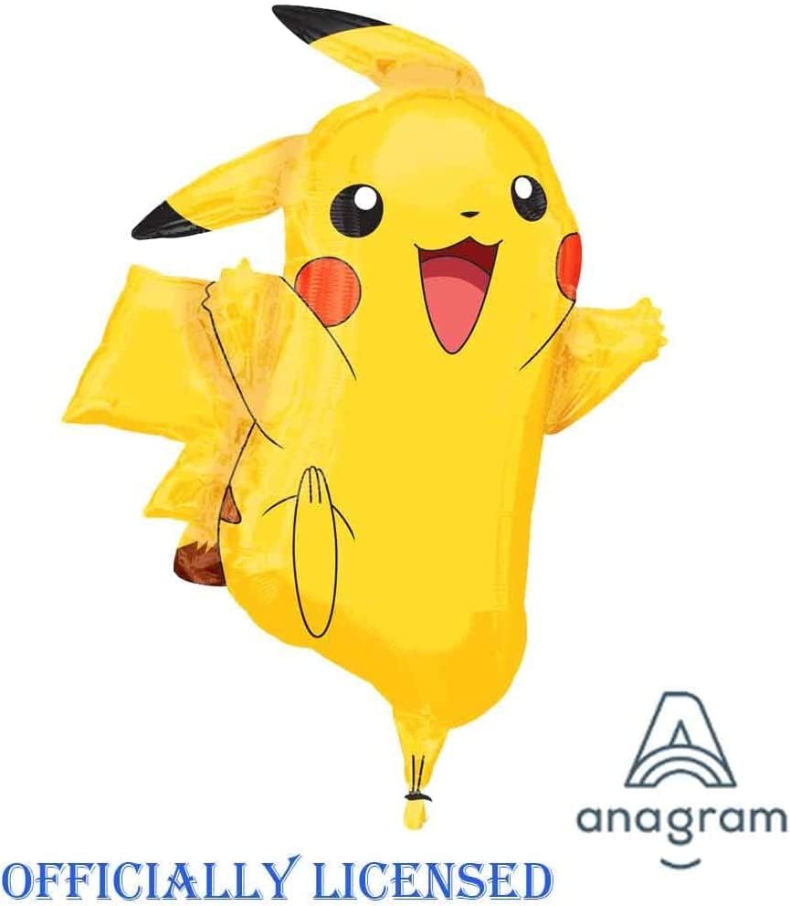 Комплект от букети от фолио с анаграммой Pikachu | е Предназначен за теми Pokemon Pokeball | Аксесоари за парти | многоцветен
