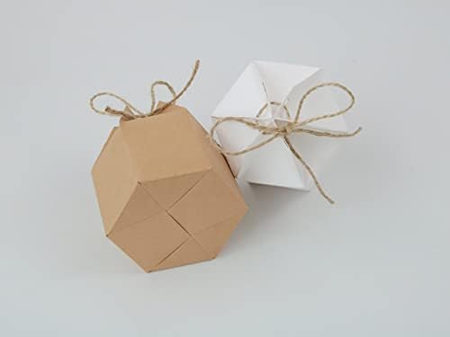 Zontween 50 опаковки Шестиугольной Хартия Кутии С Шпагатами От Крафт-хартия Шестиугольные Кутии С Подарочными Кутии