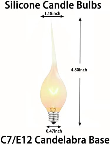 Силиконови Крушки за Свещи, Крушки за нощно осветление с мощност 5 W, Лампи, базирани на sconces свещ C7/E12, Прозрачни
