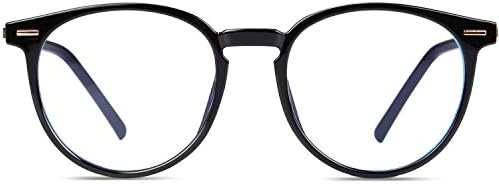 DUCO Ретро Кръгли Очила със Синя Светлина за Жените, Блокер Сини Лъчи, Компютърни Очила за Мъже, Модни Очила W021