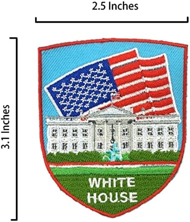 A-ONE Опаковка от 2 теми-Нашивка на Белия дом + Бродерия Хартата на САЩ, Емблемата на Ръководство, Пришитая