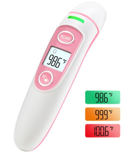 Термометър за челото за възрастни и деца, Безконтактен Инфрачервен термометър за измерване на температурата с LCD дисплей