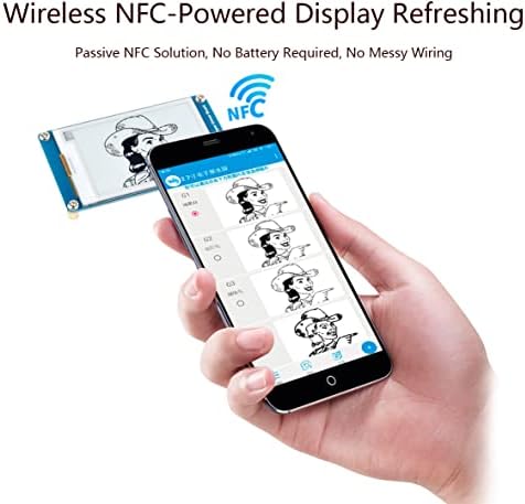 waveshare 2,7-инчов пасивен модул електронна хартия с поддръжка на NFC, черно-бял дисплей с разделителна способност