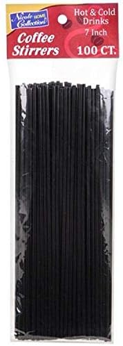 Никол Home Premium Collection Пластмаса Черен | Опаковка от 100 Мешалок за кафе, 100 гр