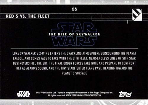 2020 Начело Star Wars The Rise of Skywalker Серия 2 Сини 66 Червен 5 Против. Търговската картичка на Флота