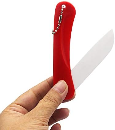 Сгъваем нож YAODHAOD, Керамичен Нож за зеленчуци и плодове, Удобни, идеални за пикник, къмпинг - 5 цвята по избор (червено)