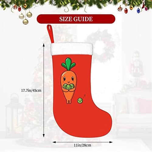 Waymay Скъпа Моркови Коледа На Отглеждане 18 Инча(А) А) Коледен Окачен Чорап Класически Празнични Украси Чорапи