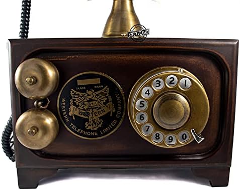 Ретро Месинг Телефон Ретро-Стационарен Кабелен Телефон С Превръщането Набиране За Дома/Офиса,Плот/Настолни Декоративни