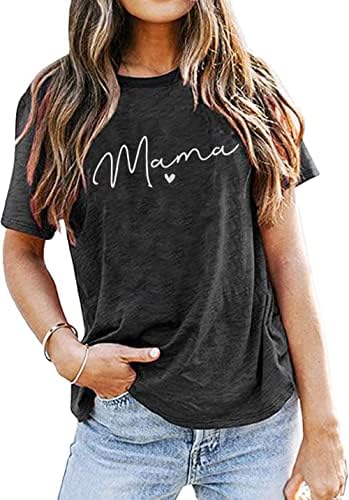 Тениска Майка за Жените, Тениска с Писмото Принтом Мама, Забавни Тениски с образа на Мама, Ежедневни Блузи с Къс ръкав
