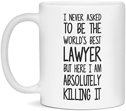 Най-добрата Адвокатска кантора в света Чаша, Забавен Цитат на Адвокат, Бяла, с тегло 11 Грама