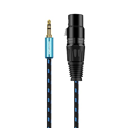 DREMAKE 5-Крак жак 3,5 мм (1/8 инча) за Асиметричен кабел XLR, 3-Пинов XLR конектор за свързване на микрофон