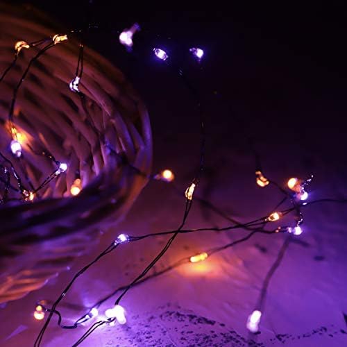 MENGNAN Хелоуин Приказни светлини 10 фута 60 светодиода Есенни Гирлянди, работещи на Батерии с Таймер за Събиране на Реколтата