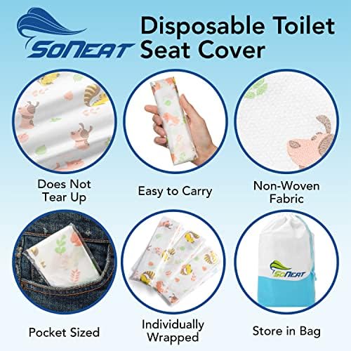 Еднократна калъф за седалката на тоалетната чиния SoNeat - Много Големи Непромокаеми Покривала за седалките на