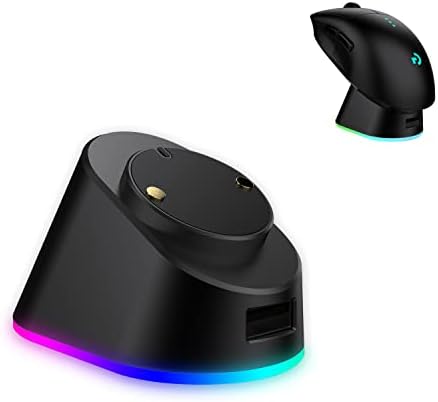 Зарядно устройство ще захранване на зарядно устройство -Метална док-станция за зареждане на мишка Logitech Mouse G Pro X Superlight, G502 Lightspeed, G703, G903 Lightspeed и безжични геймърски миш