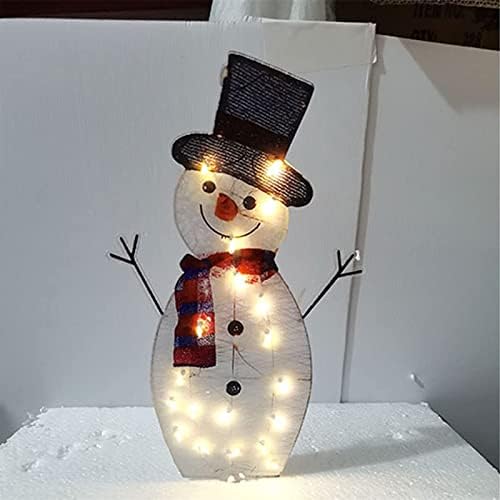 Комплект от 3 Теми 2022 Коледно Осветление Снежен човек Външно Украса на Двора, 20 Светлини Предварително Свети Снежен Къща