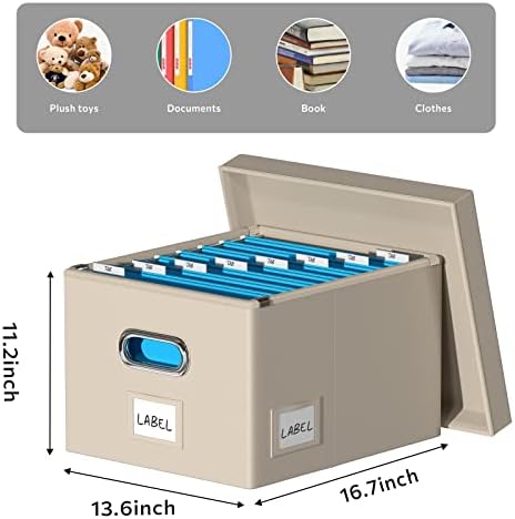 Кутия-органайзер за файлове DYWMM -Органайзер за документи или за офиса-Сгъваема кожена метален шкаф шкаф за лесно