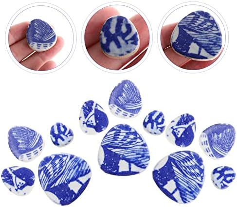 Didiseaon Детски Занаяти Син Начало Декор 1 Пакет Керамична Мозайка Плочки на Синьо-бялата Порцеланова Камъчета В Китайски