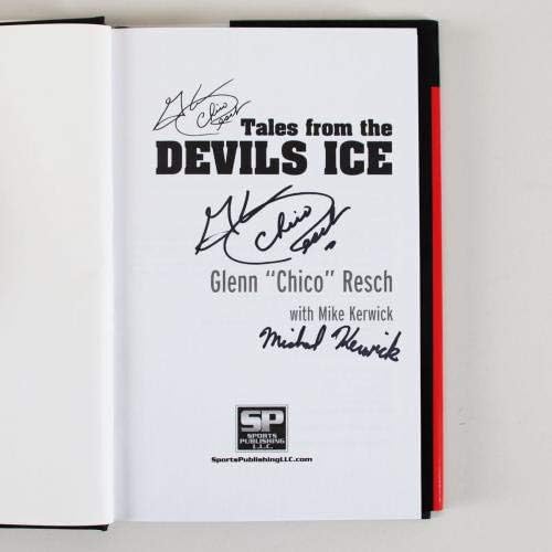 Глен Чико Resch е Подписал книга с Майк Кервиком Девълс – COA - NHL С автограф Разни