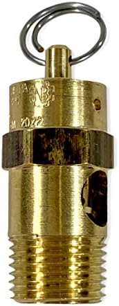 Месинг Промишлен Предпазен клапан с меко седло NPT 3/8, произведен в САЩ (190 паунда на квадратен инч / 164 SCFM)