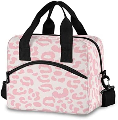 Чанта за обяд с розов леопардовым принтом леопард ALAZA (20d1) за Жени, Запечатани Чанта за Обяд, обяд-бокс, чанта-хладилник за обяд (238ri1a)