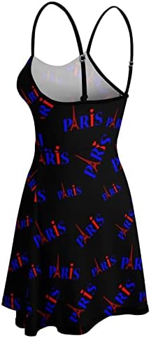Любов сърцето и летен плаж Париж-Айфеловата кула женски прашка sundresses ежедневни люлка мини-рокля с принтом