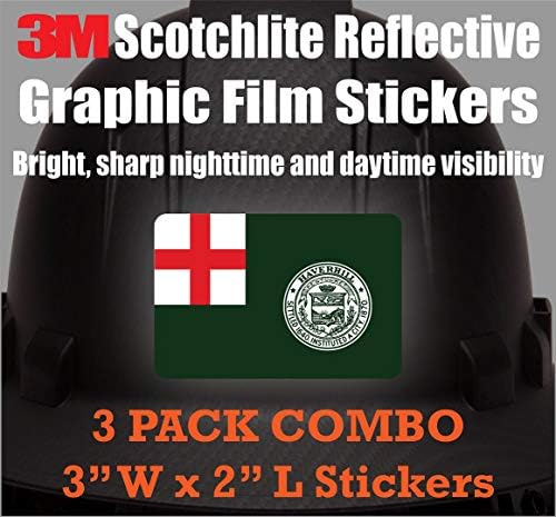 (x3) Светлоотразителни стикери с флага Хаверхилла Масачузетс дължина 3 М | Универсални защитни етикети | Са идеални