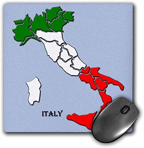 3D Подложка за мишка Флаг на Италия, Карта - 8 от 8 инча (mp_210473_1)