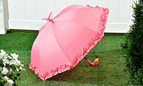 GiftCraft Розово Фламинго в пълен размер, Стоящ чадър-шезлонг за Блестящ дъжд
