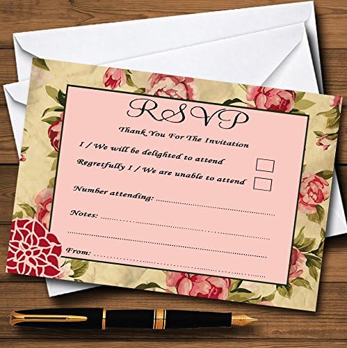 Персонални Покани пощенска Картичка в стил Шебби-Шик с флорални винтажным Деко