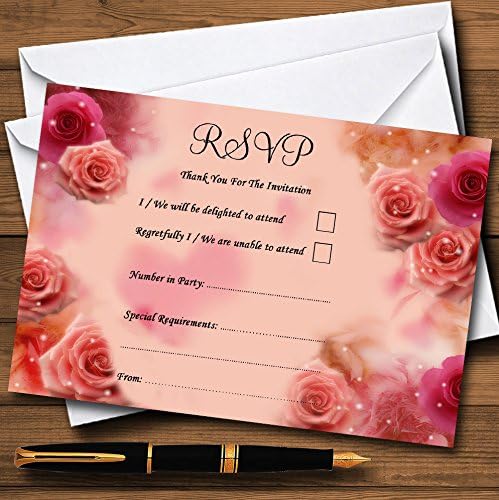 Зашеметяващ Персонални Покани, Картички с персиковыми и Розови цветя