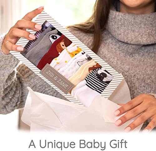Подаръчен комплект детски чорапи ZIRI & KATUSHA - Подаръци за новородените момчета и момичета - 7 уникални двойки - Сладък и забавен трета пола неутрален подарък за детска