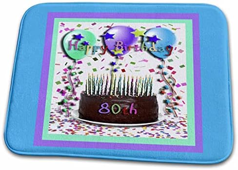 3dRose честит рожден Ден, 80-та Шоколадова торта - Постелки за баня (rug-20201-1)