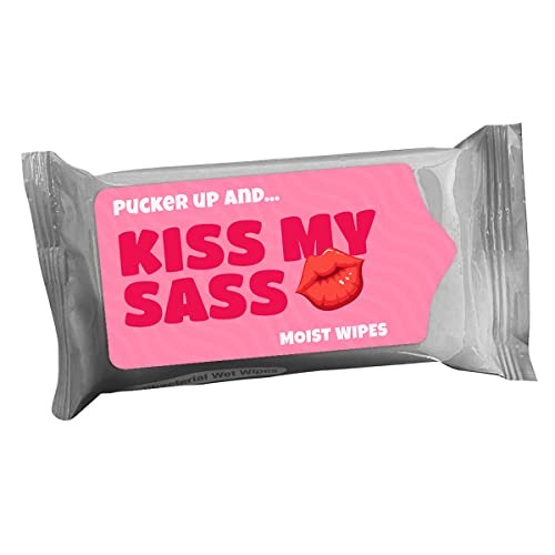 Мокри кърпички Kiss My Cheri - Забавни мокри кърпички джобен размер за жени - Нагъл, подарък за рожден Ден за дамите