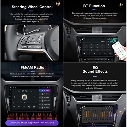 JUXaTECh 9-Инчов Автомобилен Мултимедиен плеър Екранната Система с разговори Bluetooth, Авто DVD-радио, Видео,
