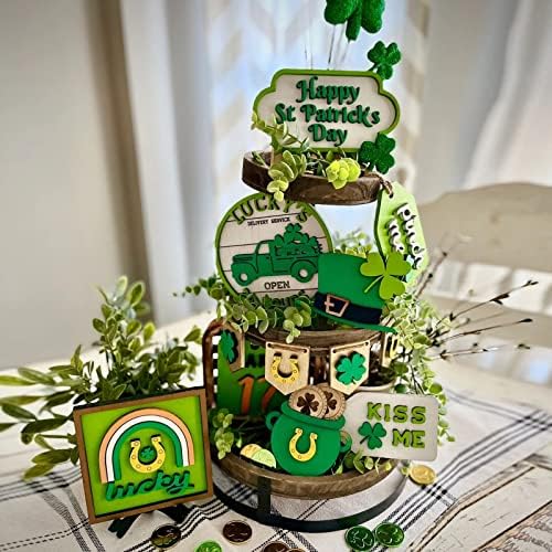 Ирландски украса за рожден тави, бирена зелена украса за фермерска къща, коледна украса (S1-черен, един размер)