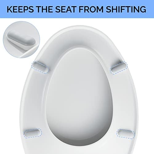 Седалка за тоалетна TINYROW Удължена на едно Гише, на капака на тоалетната чиния се затваря безшумно, седалка