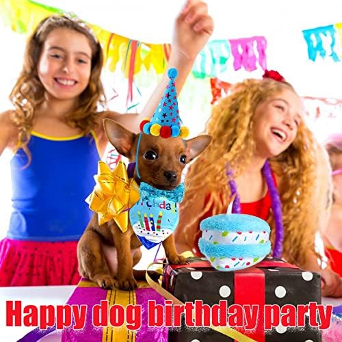 Кърпа за рождения Ден на Кучето, Шал за Парти в чест на рождения Ден на Кучета, Шапка, Балон с Сладко малко Куче, за да проверите