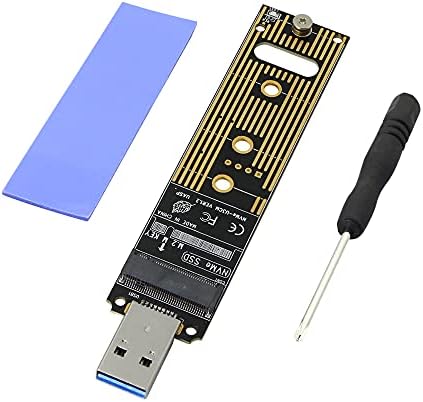 CERRXIAN M. 2 NVME към USB адаптер, M. 2 SSD M Key към USB 3.1 Type A Card, Високоефективна поддръжка на 10 gbps 2230 2242 2260 2280 за Windows XP/ 7/8/10, MAC OS (M)