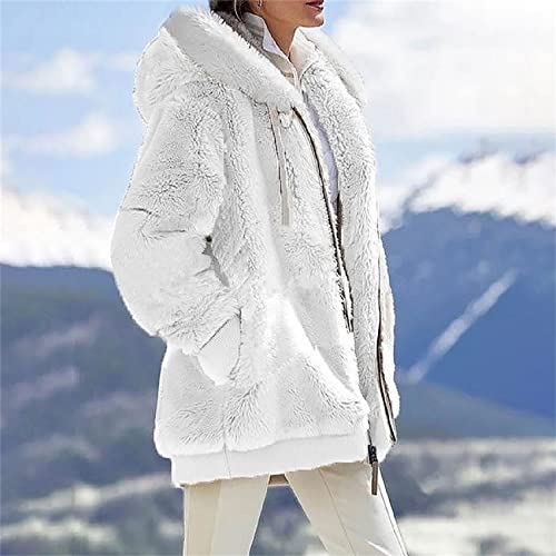 Зимно облекло за жени, 2022, Модни Топло Палто, Ежедневни яке Шерпа от Пухкав Отвътре, Жилетки, Пуловер, Плюшени