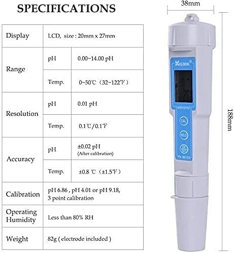 YIWANGO Точен Тестер за PH на Водата машина за висока точност на РН-метър Вида Дръжки, Анализатор на Качеството на Водата,