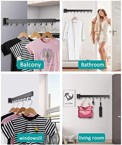 Стенен сушилни шкафове LuxinShun Спестяват място Регулируема простор за дрехи в помещения и на улицата Сгъваем
