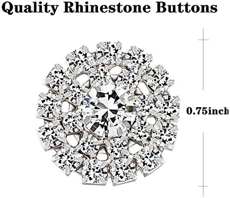 Продажба на едро 24ШТ 20 MM Малки Кристални Копчета от Планински Кристал Декоративни Сребърни Кръгли Копчета
