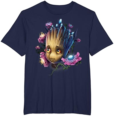 Marvel Пазителите На Галактиката Грут Цветя Графична Тениска Тениска