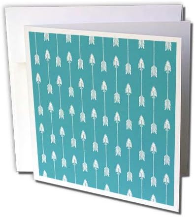 Триизмерен бяло-синя фигура под формата на кремъклийка на върха на стрелата в селски стил - поздравителна картичка, 6