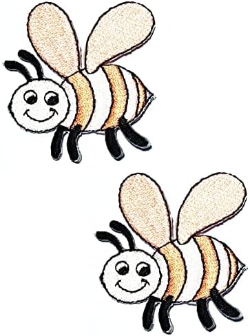 Салфетки Плюс 2 елемента. Малката Пчела Медоносная Пчела Ивици Стикер Рисунка За Деца на Желязо В Тъканите Апликация САМ Облекла на плавателни съдове Ремонт Декора