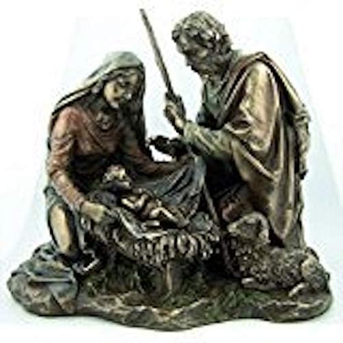 Бронз Коледен комплект в ясли със Статуята на Коледните Агне