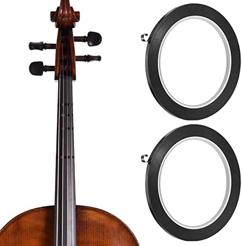 KAIY 2 Ролка Лента за аппликатуры за цигулка, 216 метра Лешояд Чело на Черни Етикети за Fretboard на Цигулки и Други