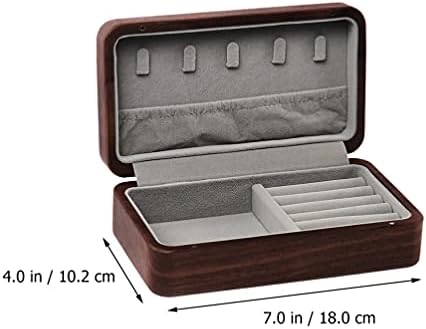 Cabilock дървена кутия за бижута орех Box ковчег със съкровища бижута кутия, сандък антични ръчна изработка, часовници
