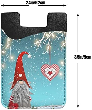 Коледен Традиционен Титуляр За Телефонна карта Gnome, Изкуствена Кожа, Калъф За Самоличност, Кредитни карти, 3 м Лепило Ръкави За Всички Смартфони