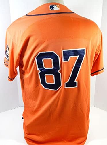2013-19 Хюстън Астрос #87 Използвана в играта Оранжева Риза, Табела С името на Изтрита 46 DP25543 - Използваните В играта Тениски MLB